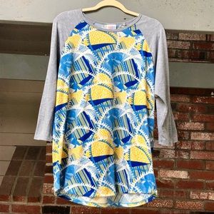 LuLaRoe Randy (Grey/Blue/Yellow)